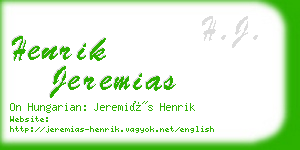 henrik jeremias business card